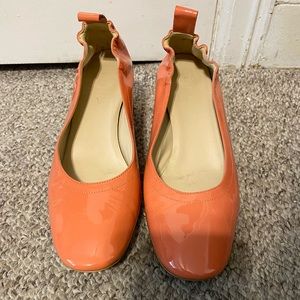 Everlane The Day Heel in Coral Patent Leather 7.5